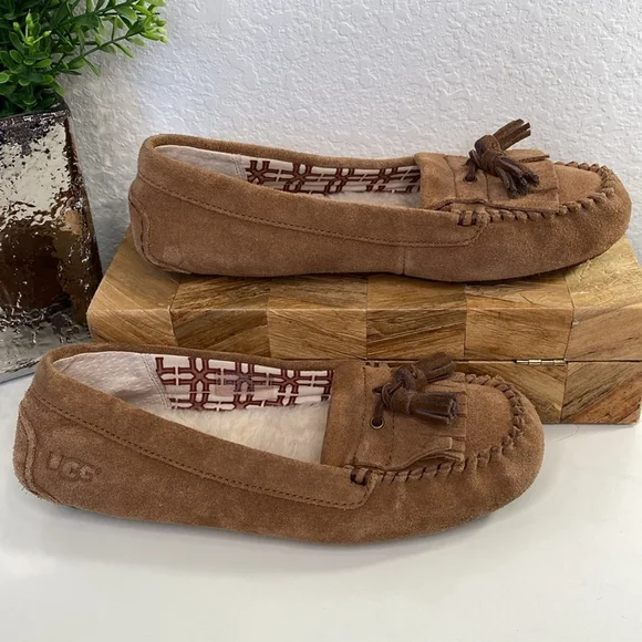 UGG Women's Brown Suede Moccasins - Picture 2 of 11